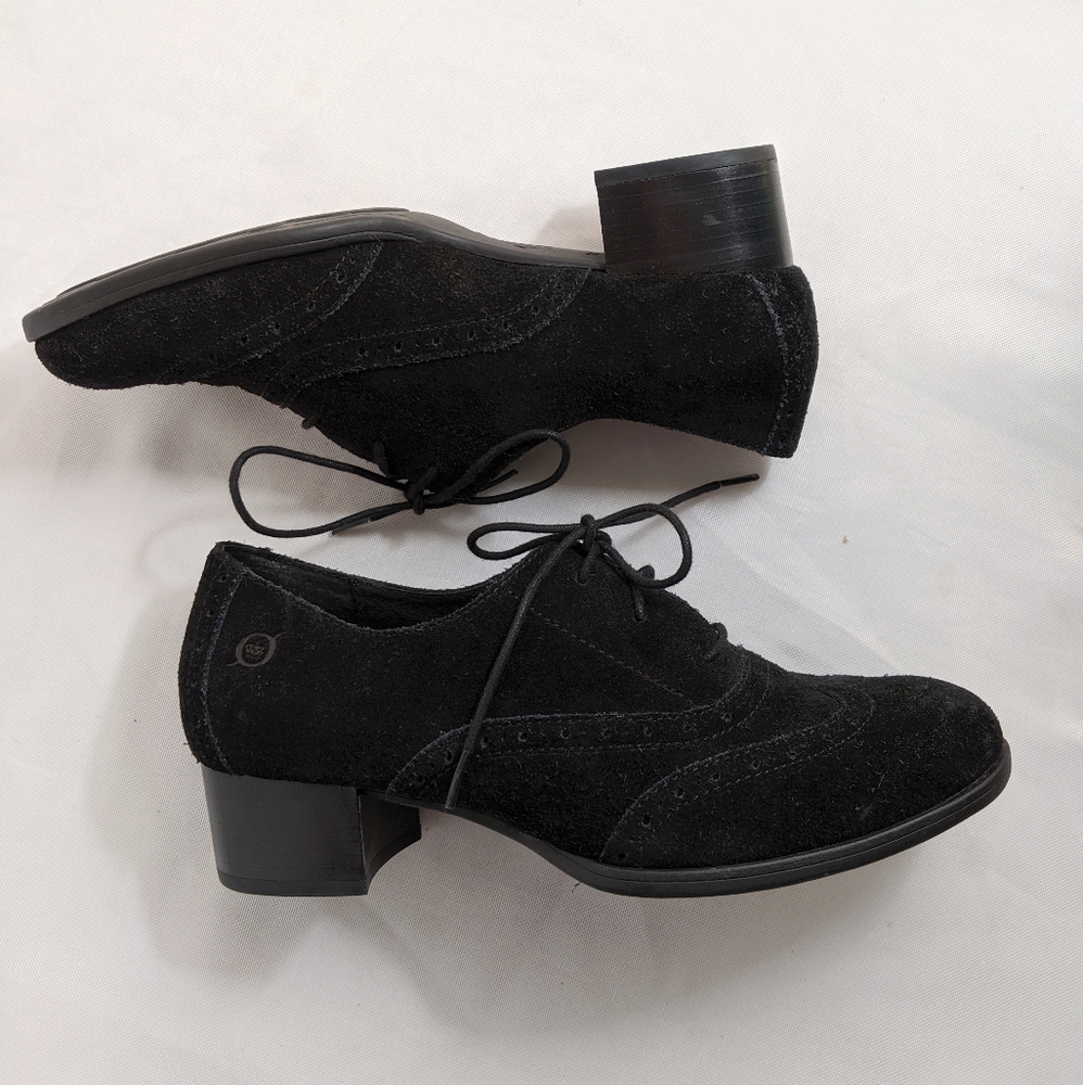 Born Black Suede Heeled Shoes - Picture 3 of 7